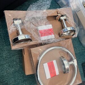 Restoration Hardware Chrome Towel Ring Set